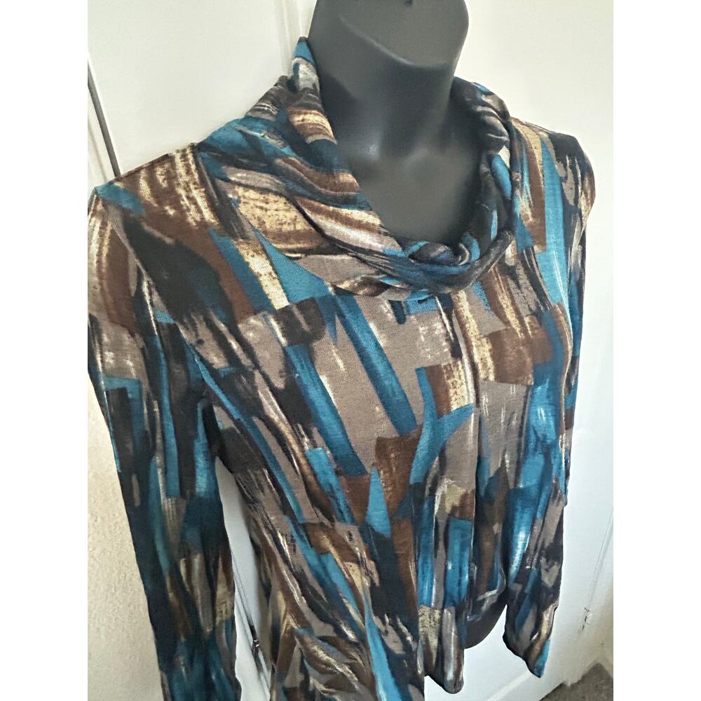 New directions multicolored long sleeve cowl neck sweater size XL - Picture 3 of 8